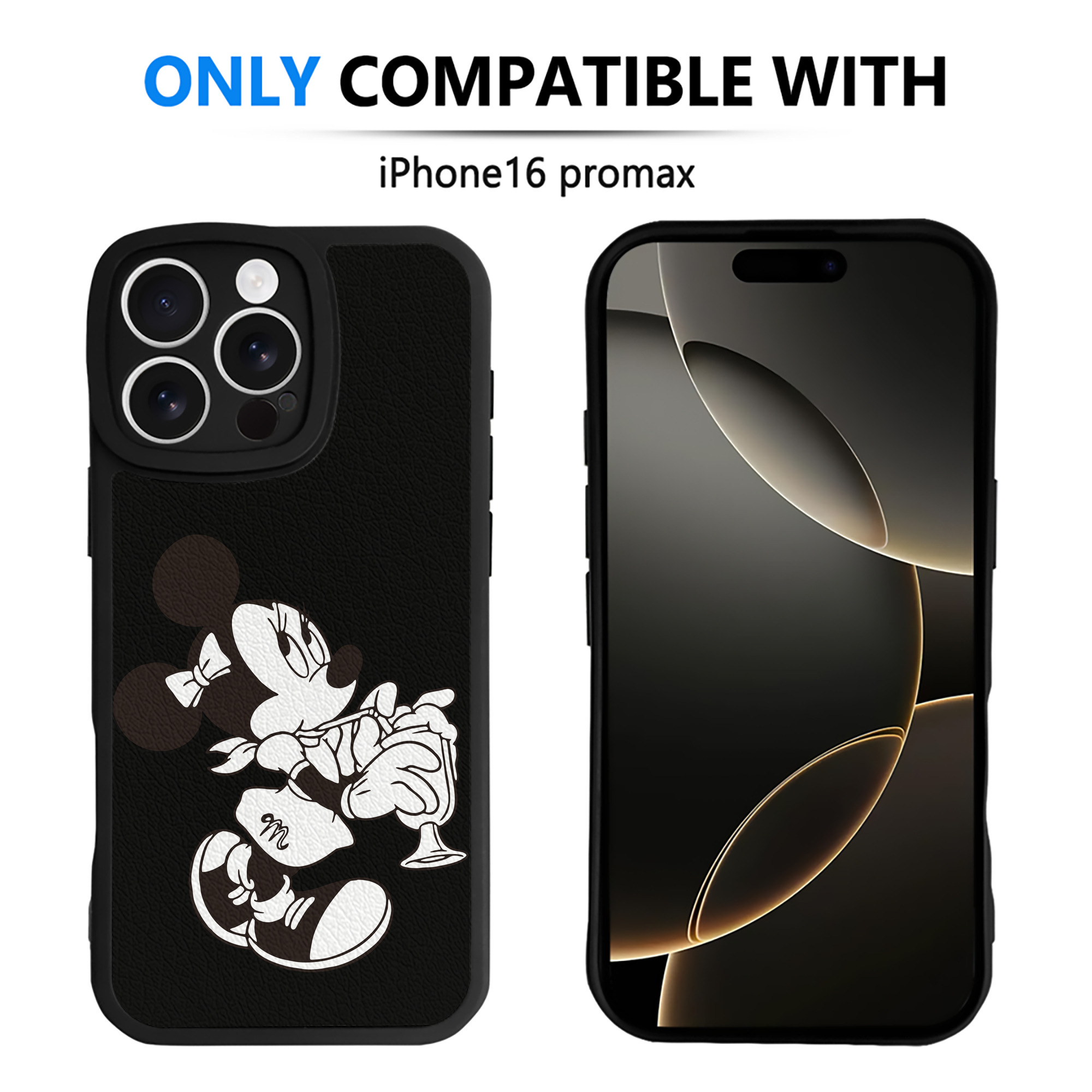 （画像用） ミッキーマウス Mickey Mouse 【iPhone 16シリーズ対応】シリコンスマホケース（レザー調） 材質：シリコン